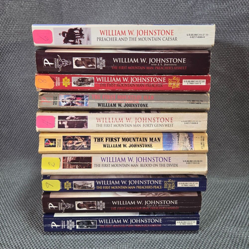 Lot of 11 William W. Johnstone The First Mountain Man Western PBB Books Preacher